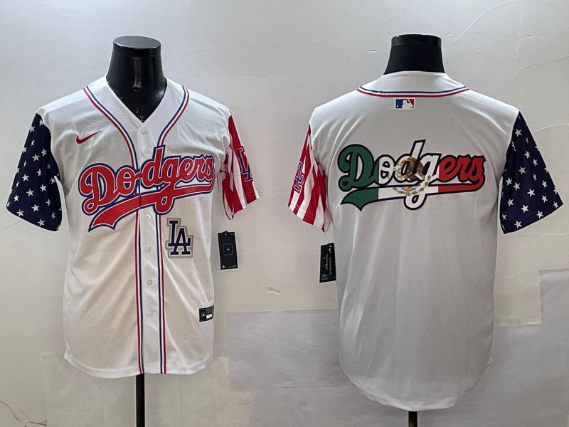 Men Los Angeles Dodgers Blank White a generation of national flags Joint name 2025 Nike MLB Jersey style 12->los angeles dodgers->MLB Jersey
